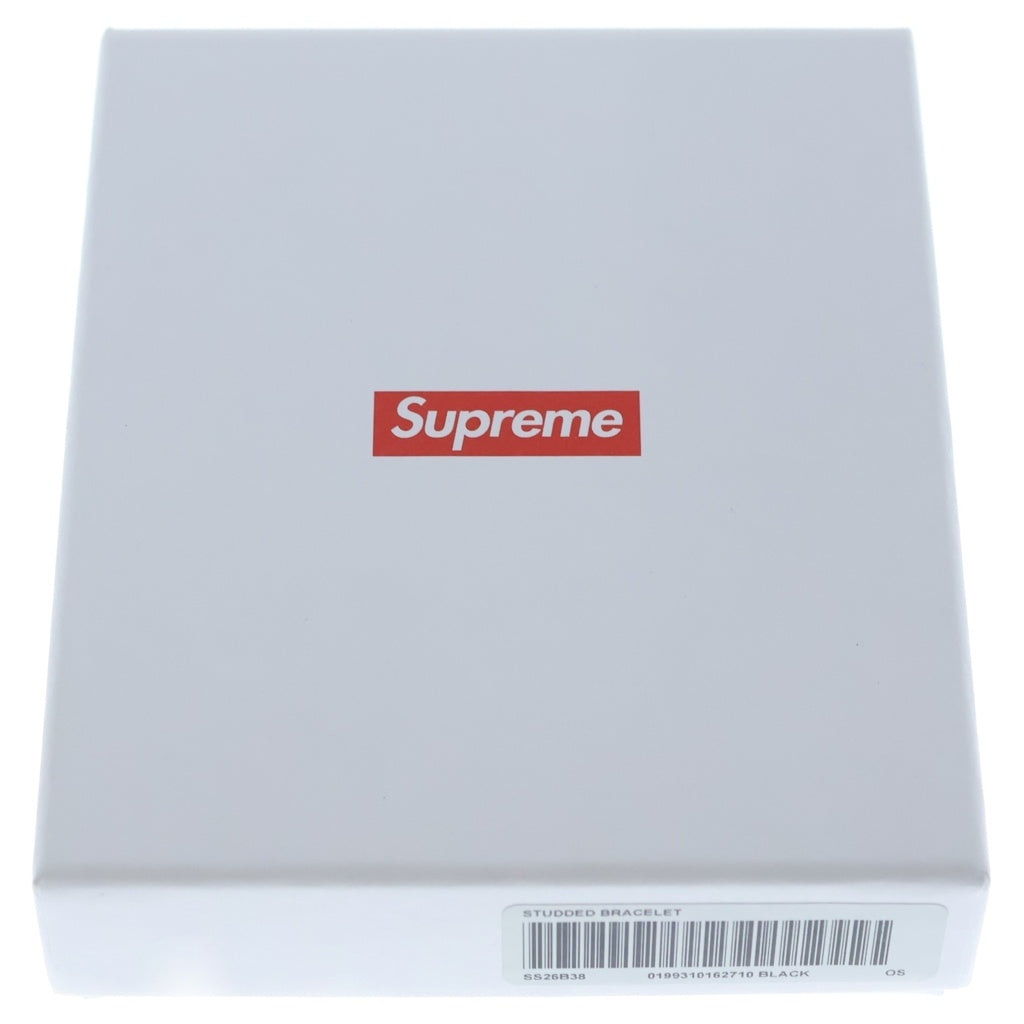 SUPREME(シュプリーム) 26SS Studded Leather Bracelet スタッズ レザー ブレスレット ブラック