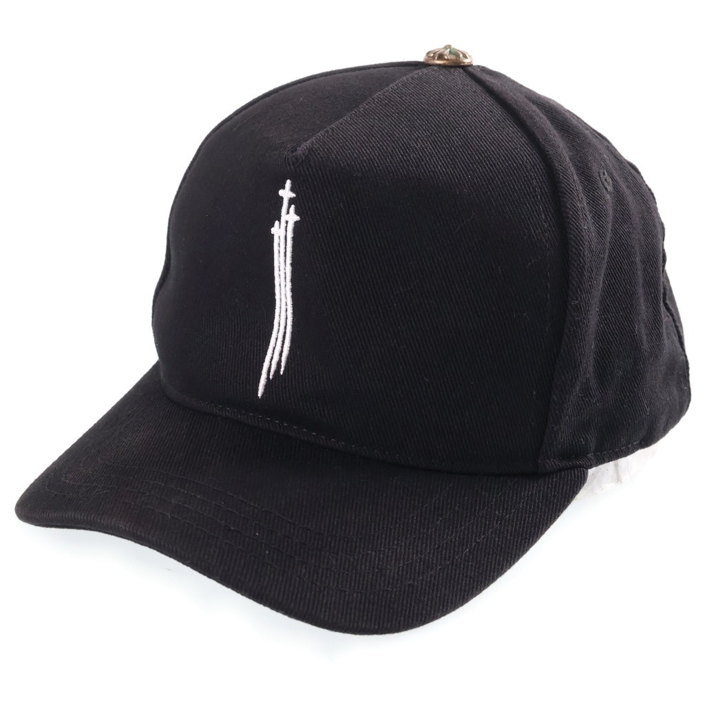 CHROME HEARTS(クロムハーツ) RS3 BASEBALL CAP フロントモチーフ刺繍 クロスボール ベースボールキャップ 帽子 ブラック