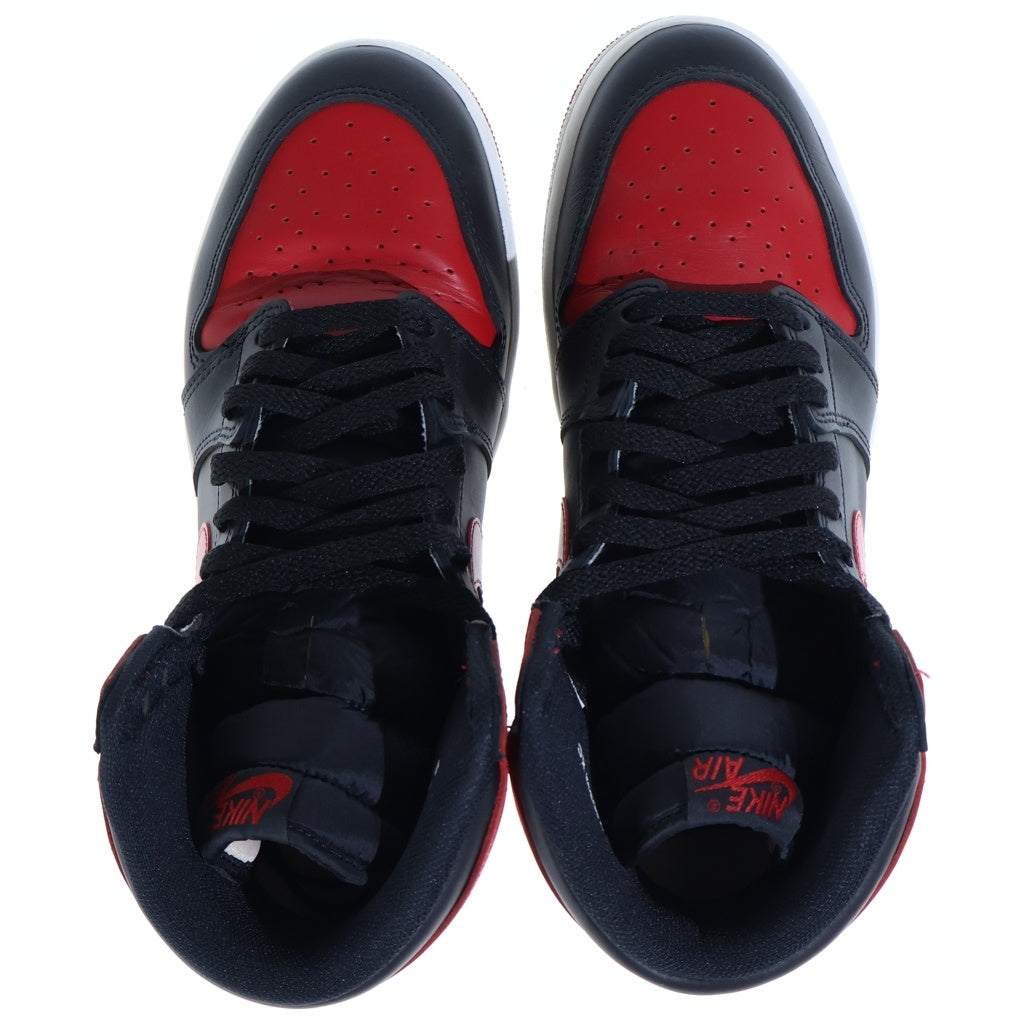NIKE(ナイキ) AIR JORDAN HIGH BRED エアジョーダン 1 85 ブレッド ハイカットスニーカー ブラック/レッド US9/27cm HV6674-067