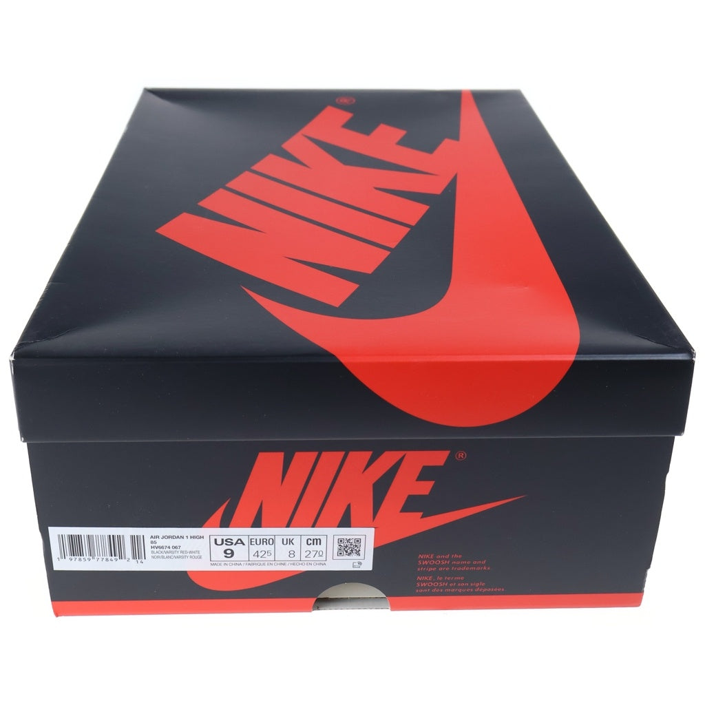 NIKE(ナイキ) AIR JORDAN HIGH BRED エアジョーダン 1 85 ブレッド ハイカットスニーカー ブラック/レッド US9/27cm HV6674-067