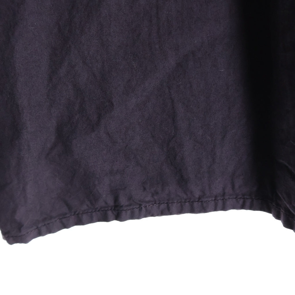 NO BRAND(ノーブランド) Chez VIDALENC Pull Over Shirt コットン ノーカラーシャツ パープル