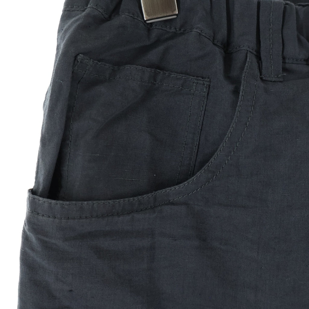 NO BRAND(ノーブランド) Masnou design マスノウデザイン コットン ワイドショーツ ハーフパンツ チャコールグレー SWE-8060