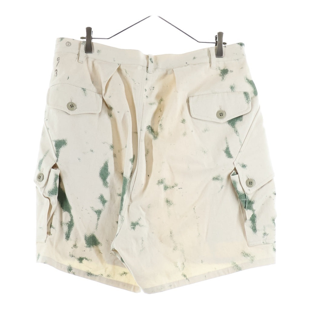NO BRAND(ノーブランド) GURANK Camo Cargo Shorts グランク カモ カーゴ ショーツ ハーフパンツ アイボリー/グリーン 25K02