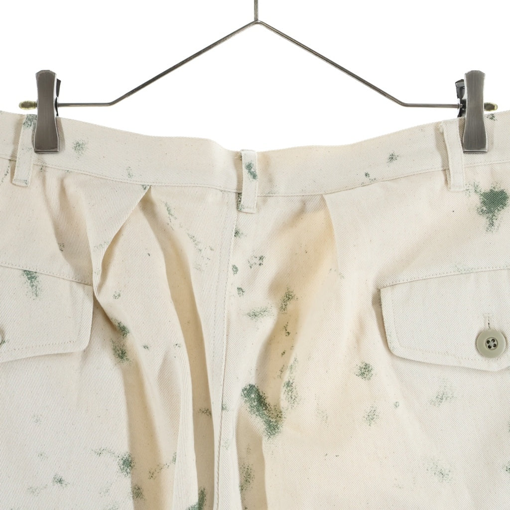 NO BRAND(ノーブランド) GURANK Camo Cargo Shorts グランク カモ カーゴ ショーツ ハーフパンツ アイボリー/グリーン 25K02