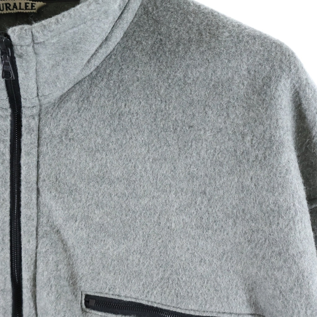 AURALEE(オーラリー) 25AW PURE SILK COMFORT FLEECE HALF ZIP P/O シルク フリースジャケット グレー A25AP02SF