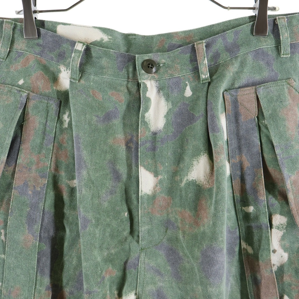 NO BRAND(ノーブランド) GURANK Camo Cargo Shorts グランク カモ カーゴ ショーツ ハーフパンツ グリーン 25K02