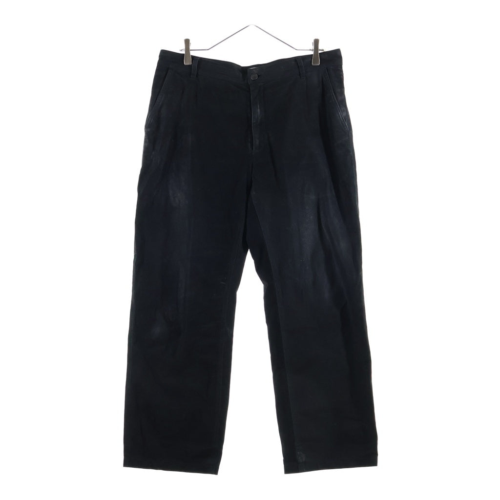 1205(イチニーゼロゴ) Nubuck Leather Pant CLOVE-L ヌバックレザー ストレートパンツ ブラック