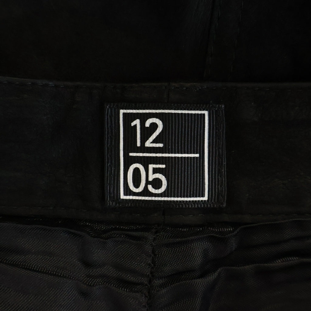 1205(イチニーゼロゴ) Nubuck Leather Pant CLOVE-L ヌバックレザー ストレートパンツ ブラック