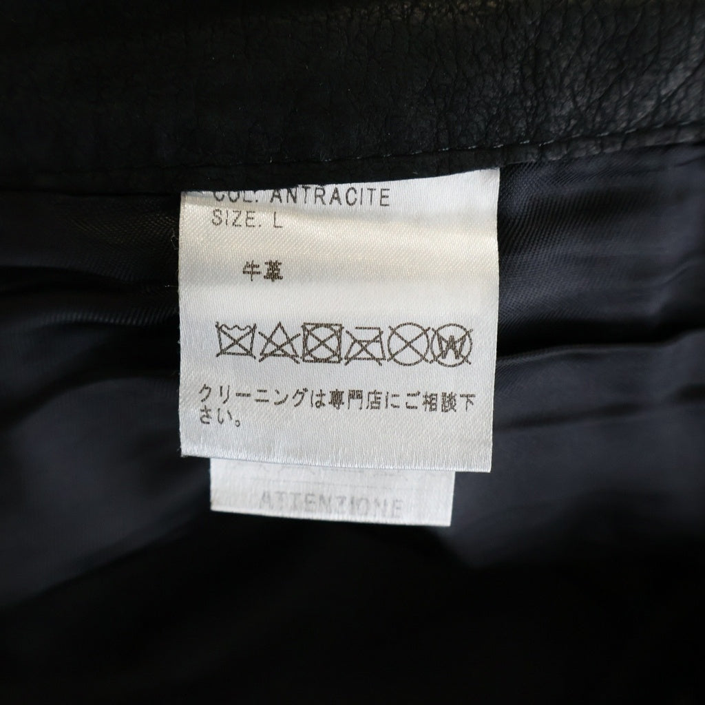 1205(イチニーゼロゴ) Nubuck Leather Pant CLOVE-L ヌバックレザー ストレートパンツ ブラック