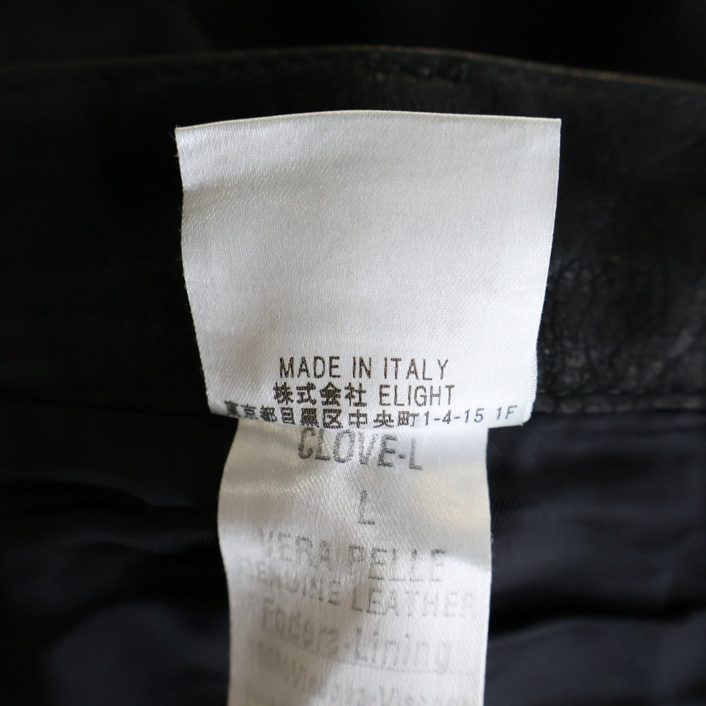 1205(イチニーゼロゴ) Nubuck Leather Pant CLOVE-L ヌバックレザー ストレートパンツ ブラック