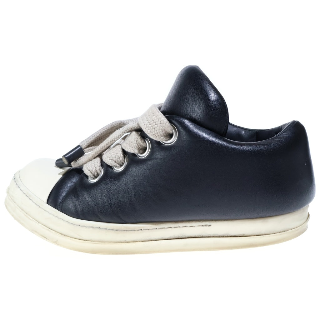 Rick Owens(リックオウエンス) JUMBO LACE PADDED RAMONES LOW ジャンボレース パデッドラモーンズ レザー ローカットスニーカー ブラック