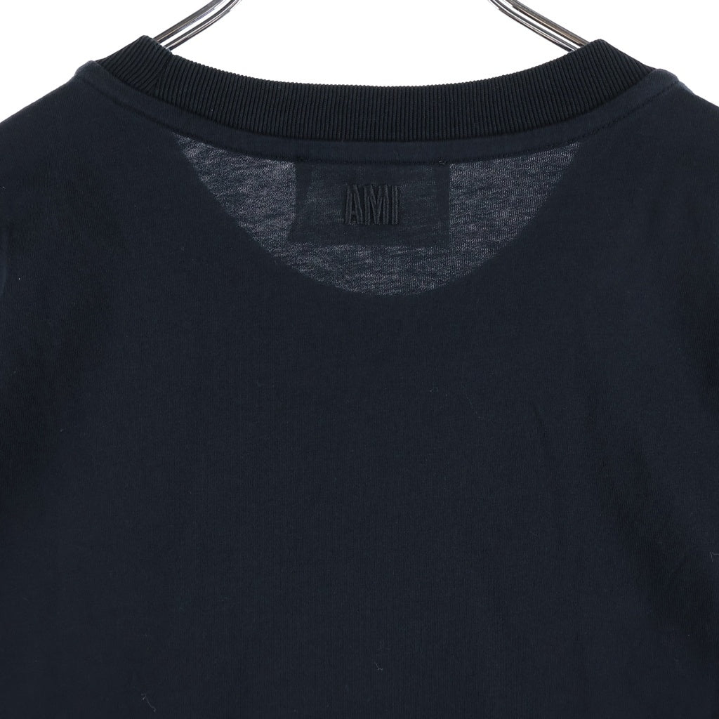 AMI Alexandre Mattiussi(アミアレクサンドルマテュッシ) ハートロゴ 半袖 クルーネック Tシャツ ブラック