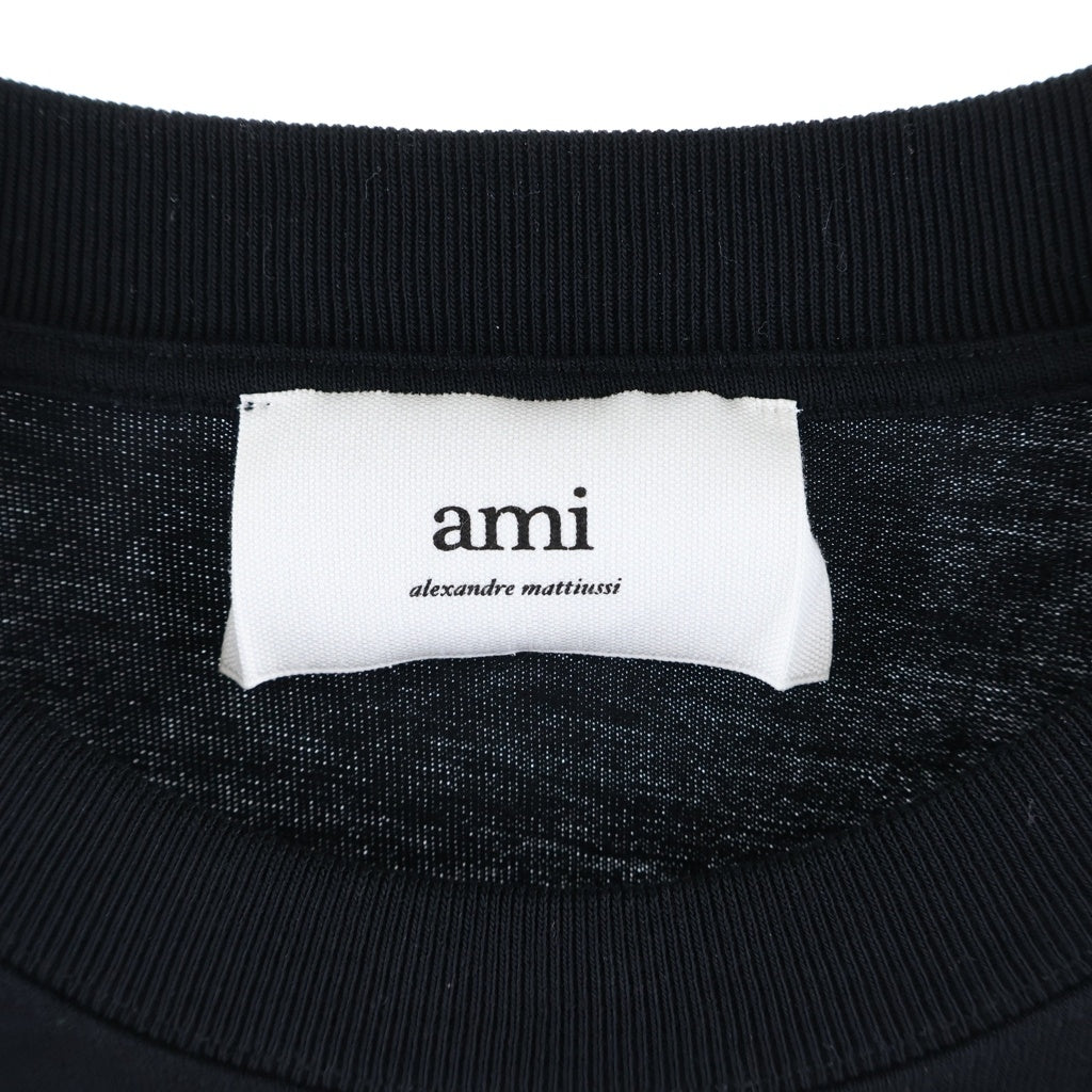 AMI Alexandre Mattiussi(アミアレクサンドルマテュッシ) 24SS 辰年 ハートロゴ 半袖 クルーネック Tシャツ ブラック