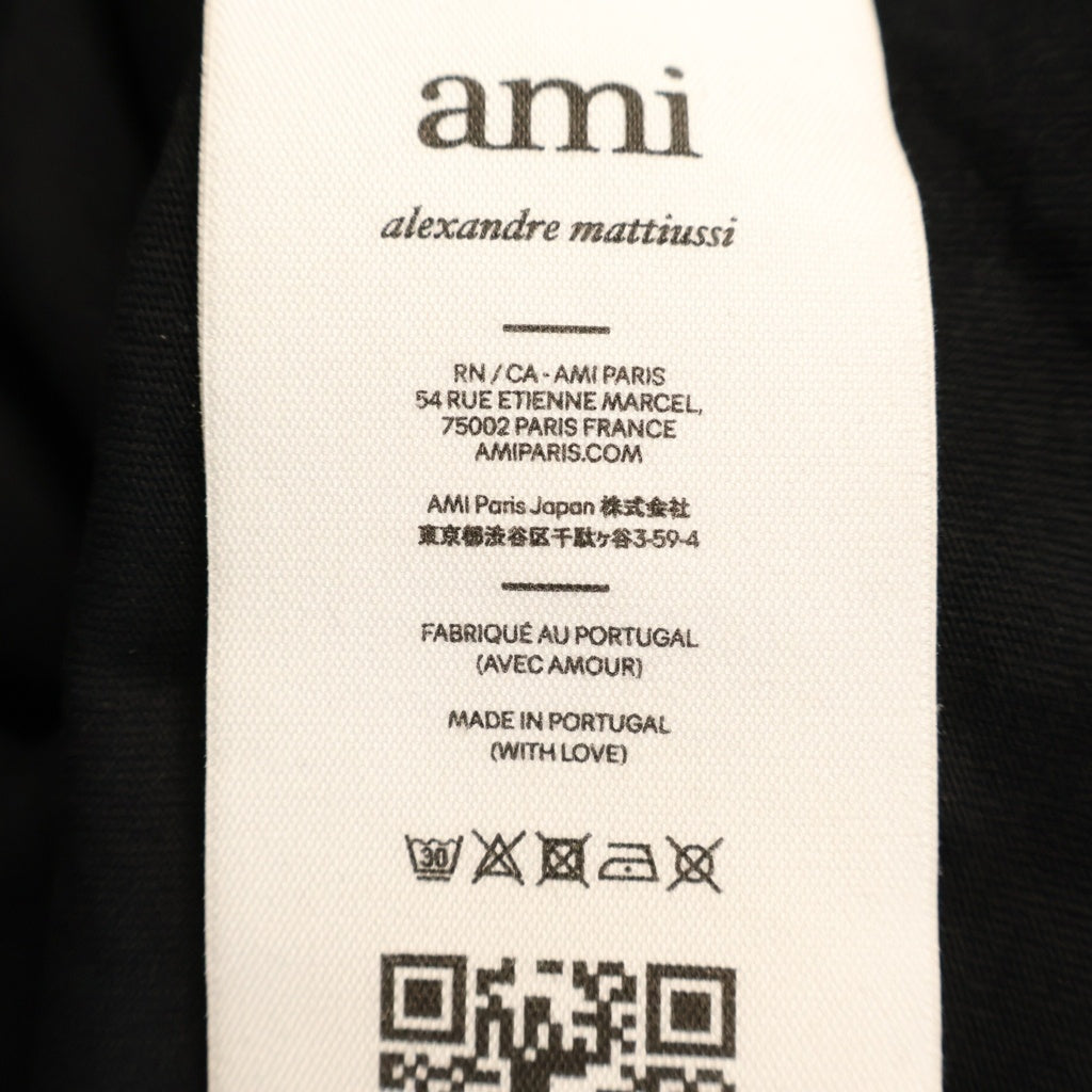 AMI Alexandre Mattiussi(アミアレクサンドルマテュッシ) 24SS 辰年 ハートロゴ 半袖 クルーネック Tシャツ ブラック