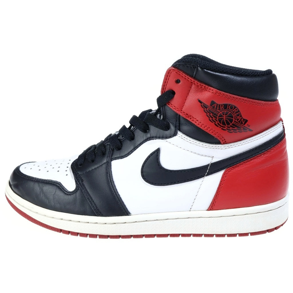 NIKE(ナイキ) AIR JORDAN 1 RETRO HIGH OG BLACK TOE エアジョーダン レトロ ブラックトゥ ハイカットスニーカー ブラック/レッド US10/28cm 555088-125