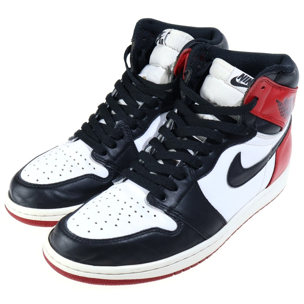 NIKE(ナイキ) AIR JORDAN 1 RETRO HIGH OG BLACK TOE エアジョーダン レトロ ブラックトゥ ハイカットスニーカー ブラック/レッド US10/28cm 555088-125