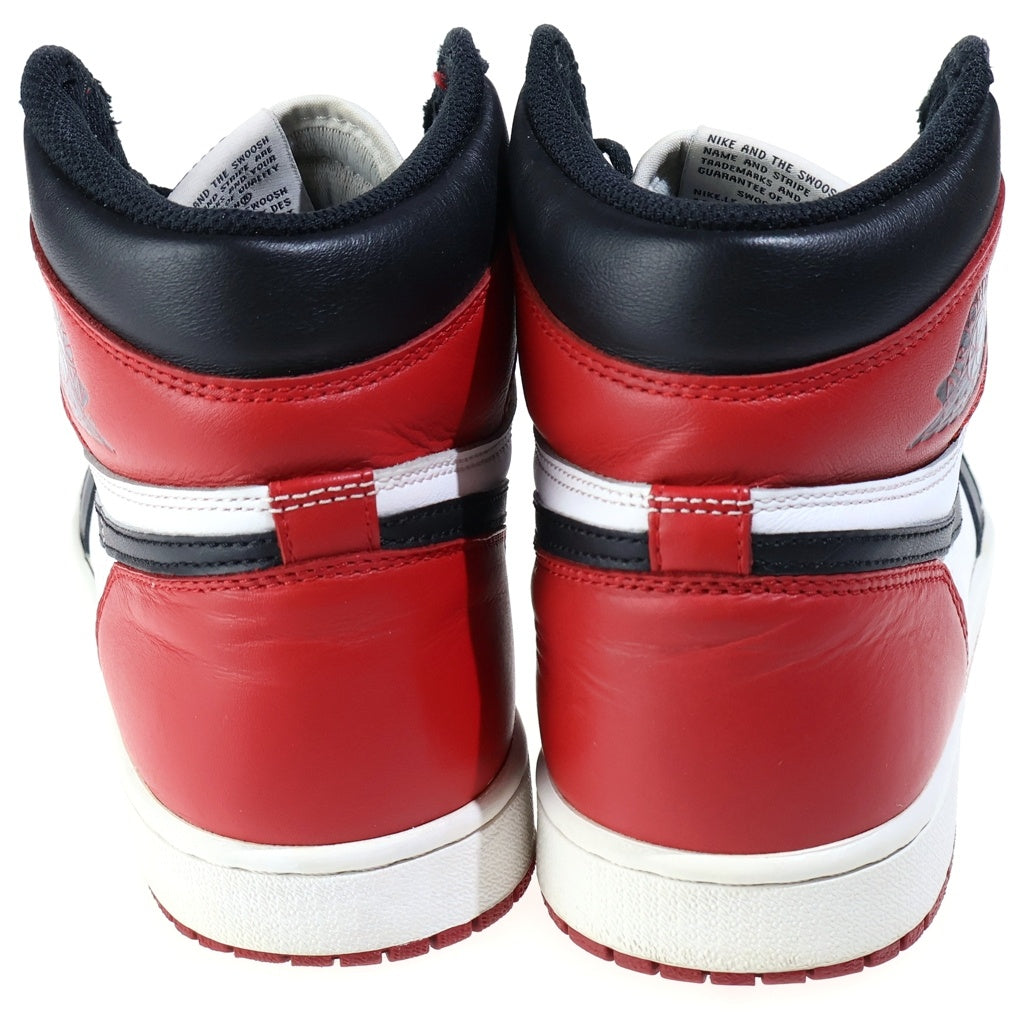 NIKE(ナイキ) AIR JORDAN 1 RETRO HIGH OG BLACK TOE エアジョーダン レトロ ブラックトゥ ハイカットスニーカー ブラック/レッド US10/28cm 555088-125