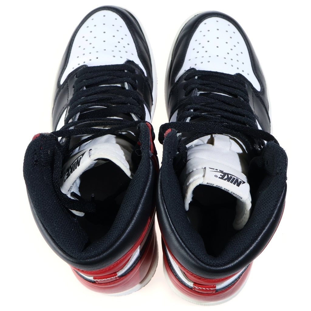 NIKE(ナイキ) AIR JORDAN 1 RETRO HIGH OG BLACK TOE エアジョーダン レトロ ブラックトゥ ハイカットスニーカー ブラック/レッド US10/28cm 555088-125