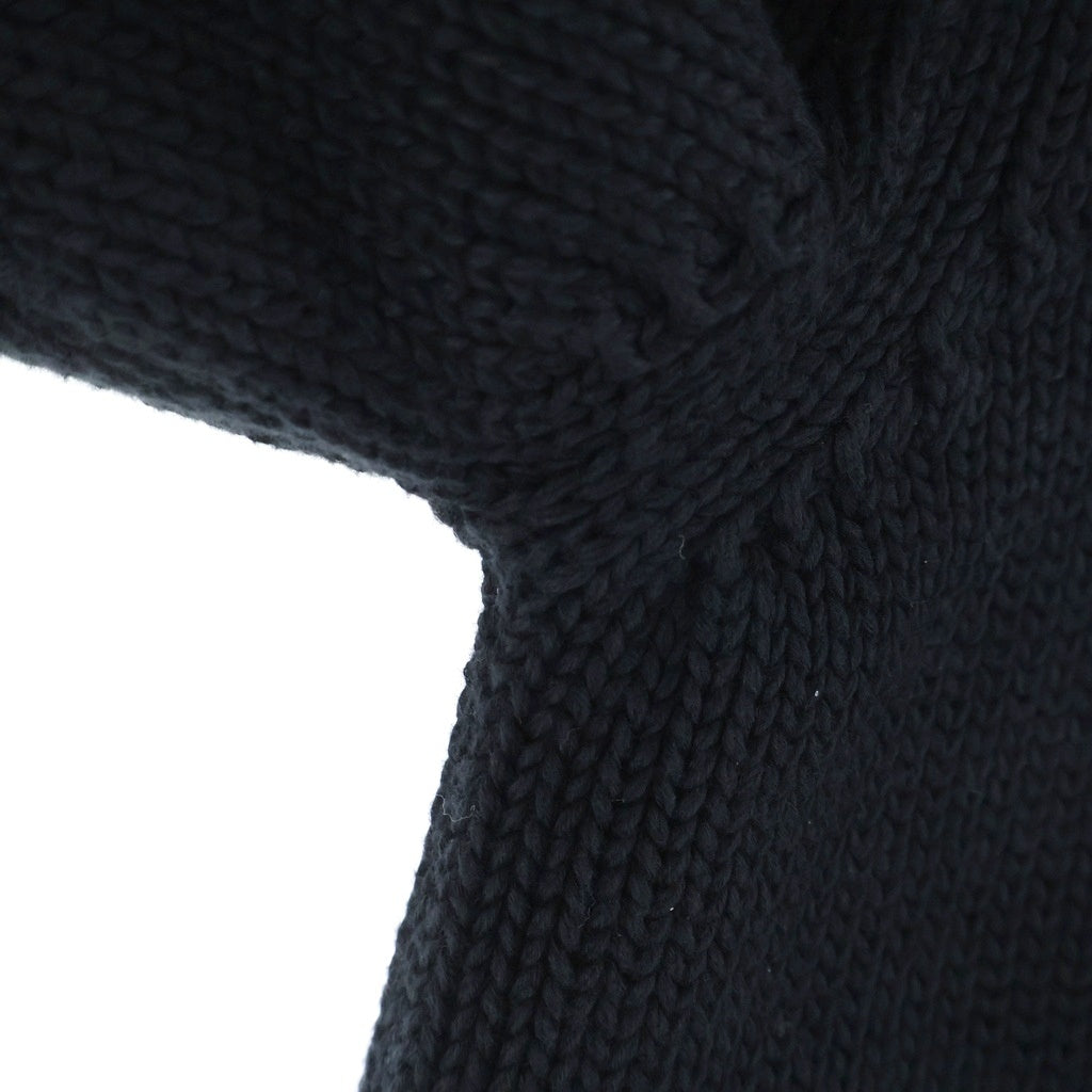 BALENCIAGA(バレンシアガ) 21AW キャンペーンロゴ ダメージニットフーディーセーター ロングスリーブカットソー レイヤード ブラック MK06 662718 T3212