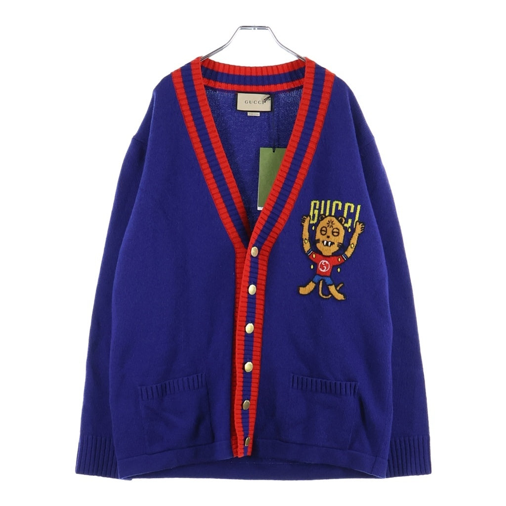 GUCCI(グッチ) Pablo Delcielo 刺繍デザイン ニット カーディガン ネイビー 699068 XKCGK