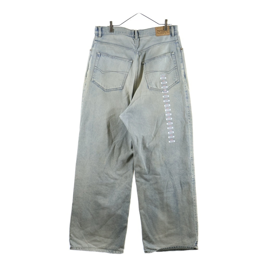 BALENCIAGA(バレンシアガ) 24SS サイズステッカーワイドバギー デニムパンツ インディゴ 767977 TDW14