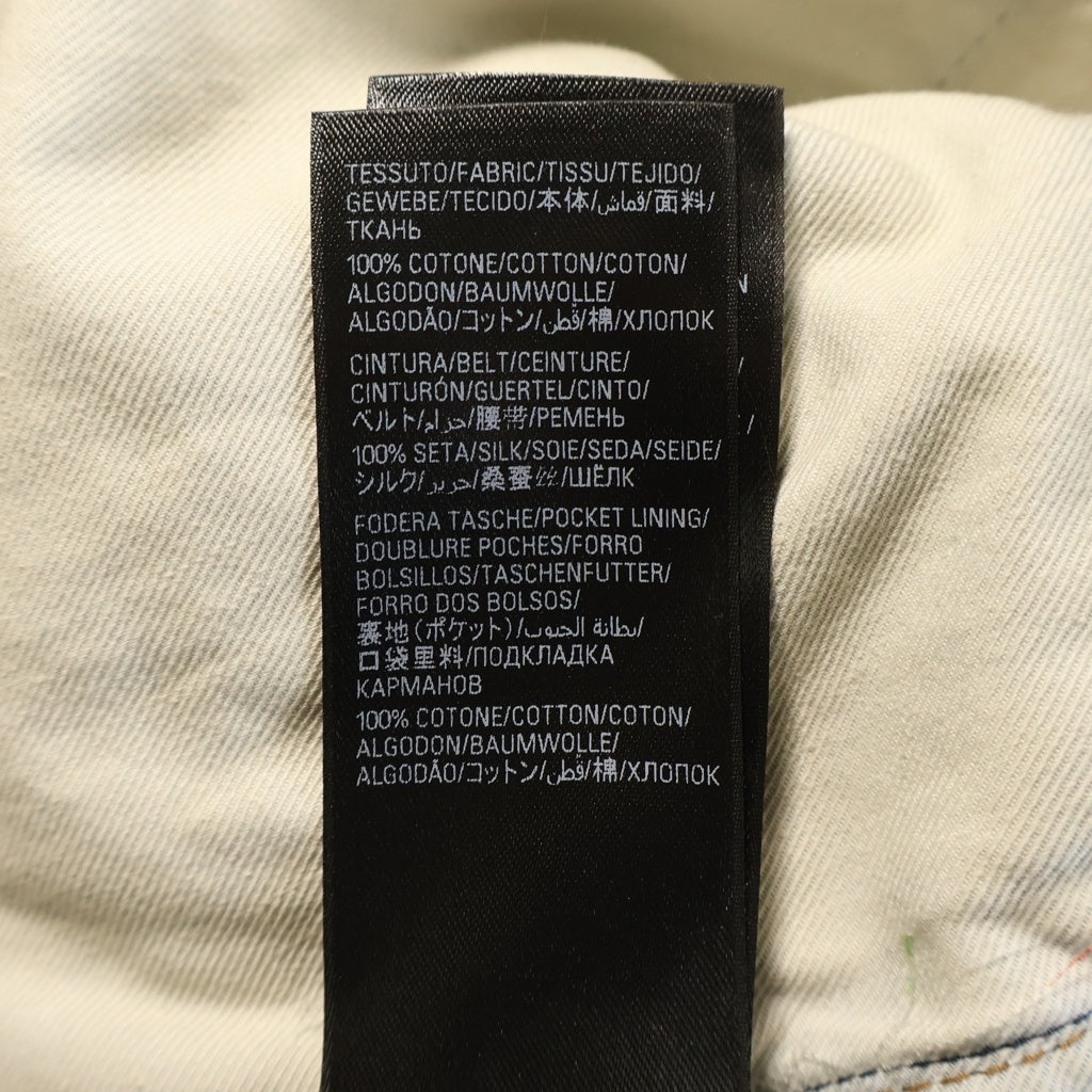 BALENCIAGA(バレンシアガ) George V BAGGY PANTS 814161 TRW62 総柄ドローコード バギーデニムワイドパンツ インディゴ
