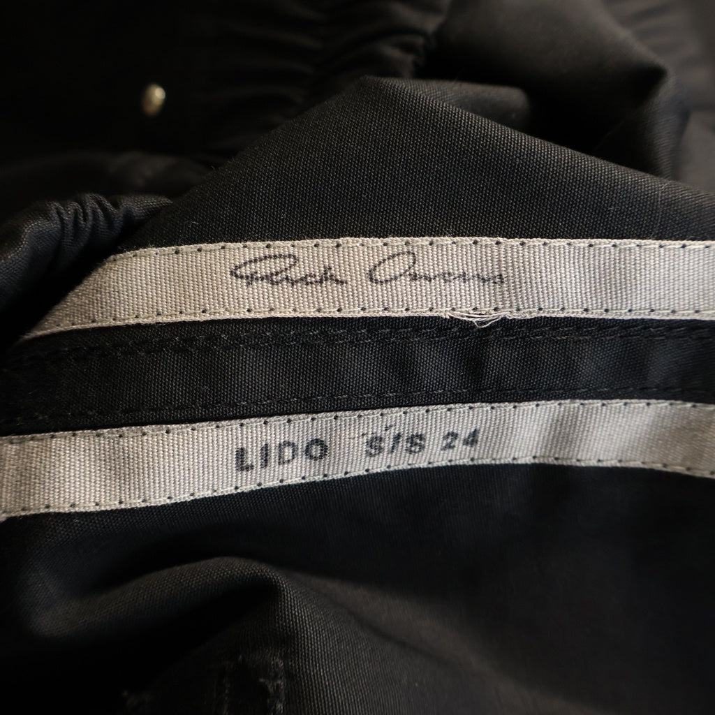 Rick Owens(リックオウエンス) 24SS Bela Pants ベラ コットン ストレートパンツ ブラック RU01D3361-TE