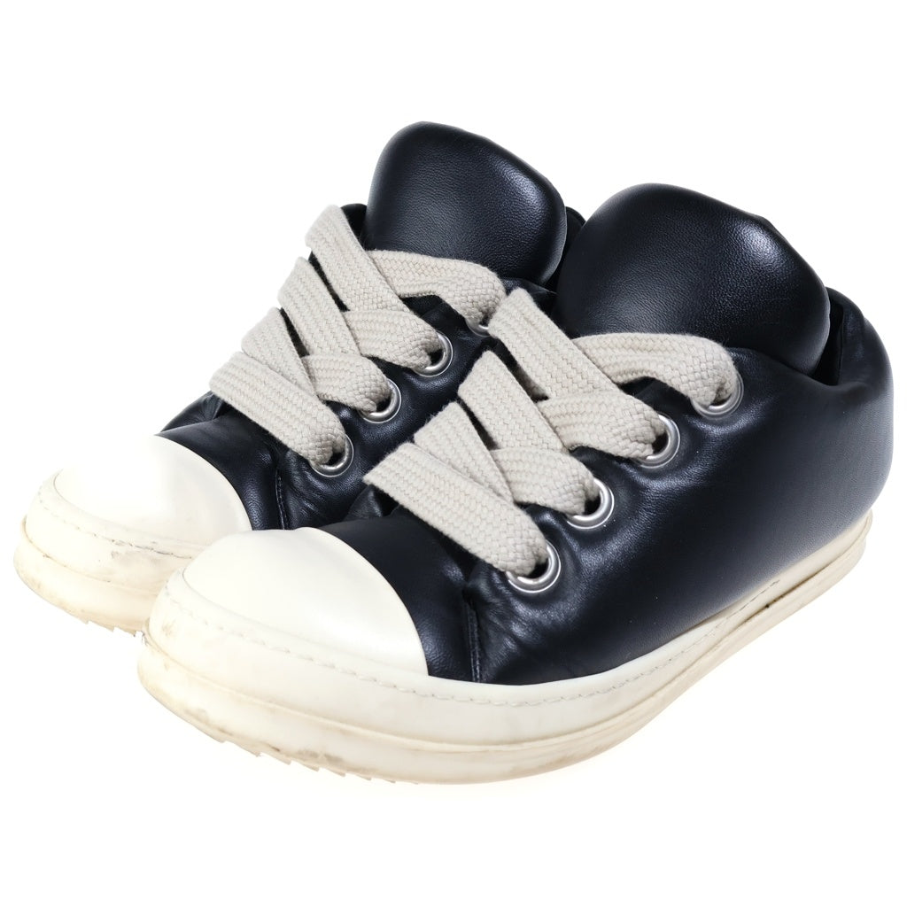 Rick Owens(リックオウエンス) JUMBO LACE PADDED RAMONES LOW ジャンボレース パデッドラモーンズ レザー ローカットスニーカー ブラック
