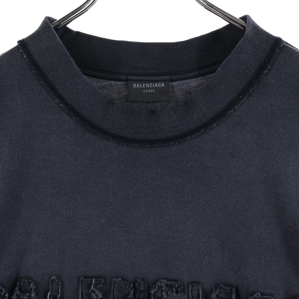 BALENCIAGA(バレンシアガ) 25SS Medium Fit T-Shirt インサイドアウトロゴ クルーネック 半袖Tシャツ グレー 822441 TSVA2