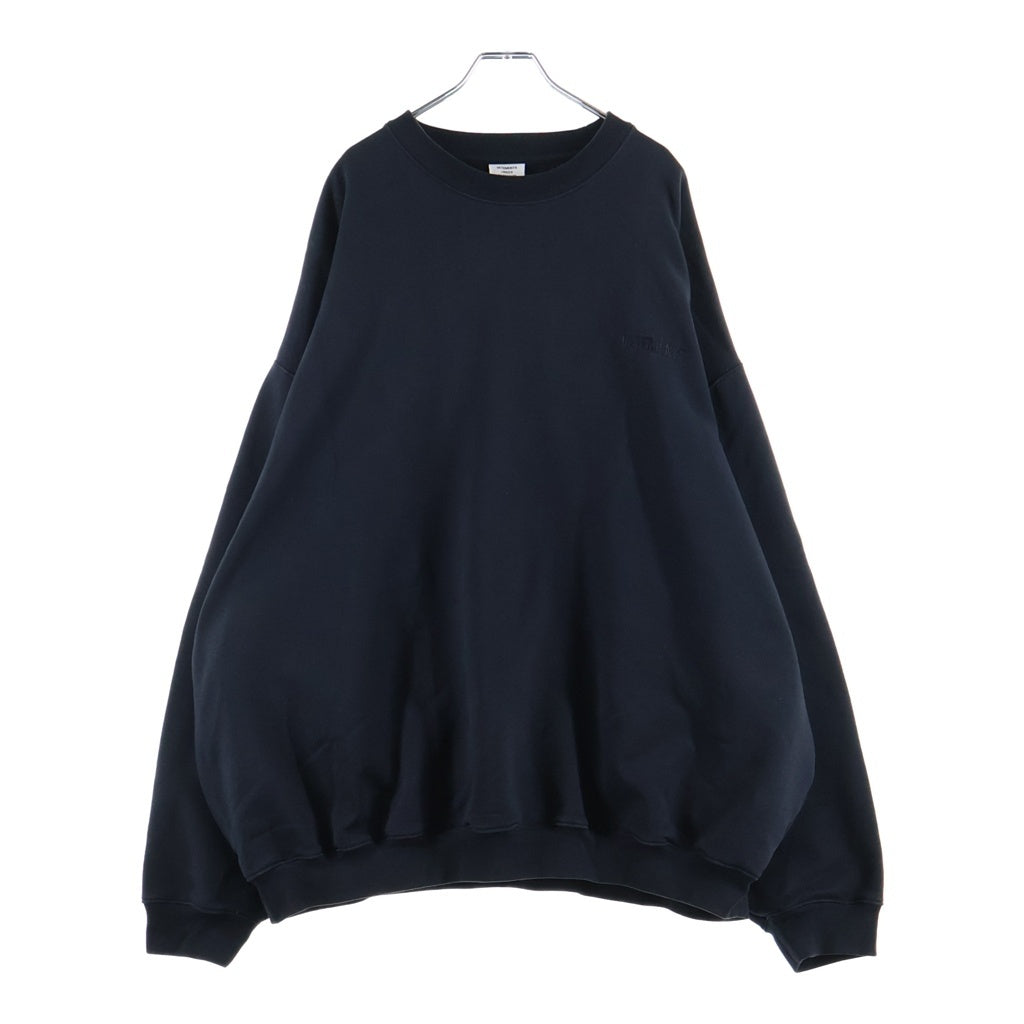 VETEMENTS(ヴェトモン) フロントロゴ刺繍 クルーネック 長袖スウェット ブラック