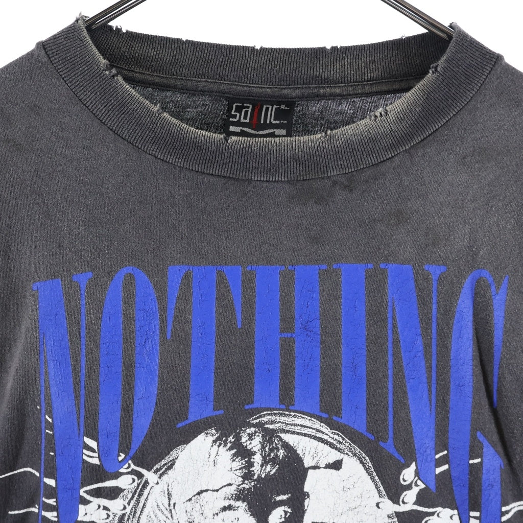 SAINT MICHAEL(セントマイケル) 24AW KK_LS TEE NOTHING IMP 長袖 クルーネック カットソー ブラック SM-YS1-0000-C35