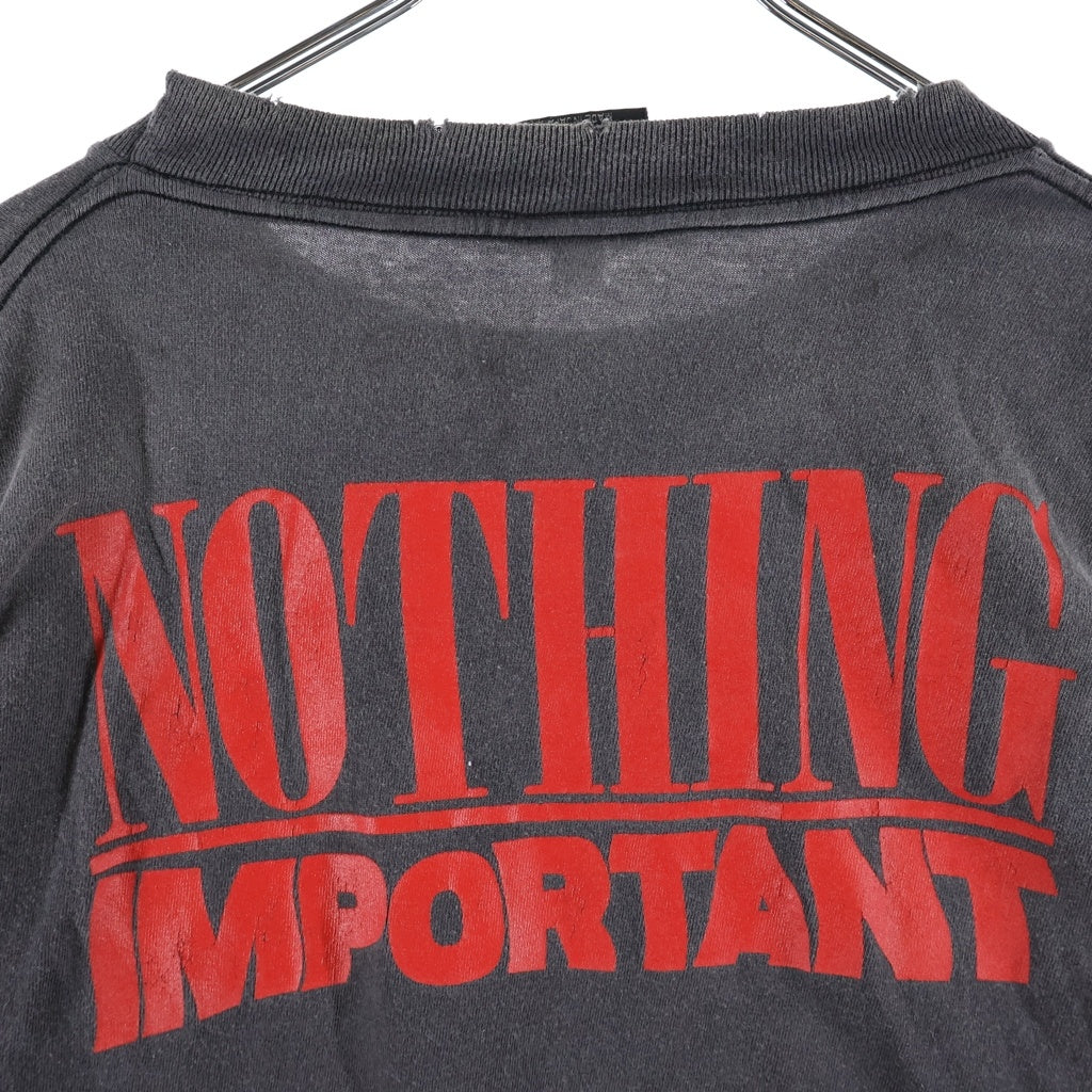 SAINT MICHAEL(セントマイケル) 24AW KK_LS TEE NOTHING IMP 長袖 クルーネック カットソー ブラック SM-YS1-0000-C35