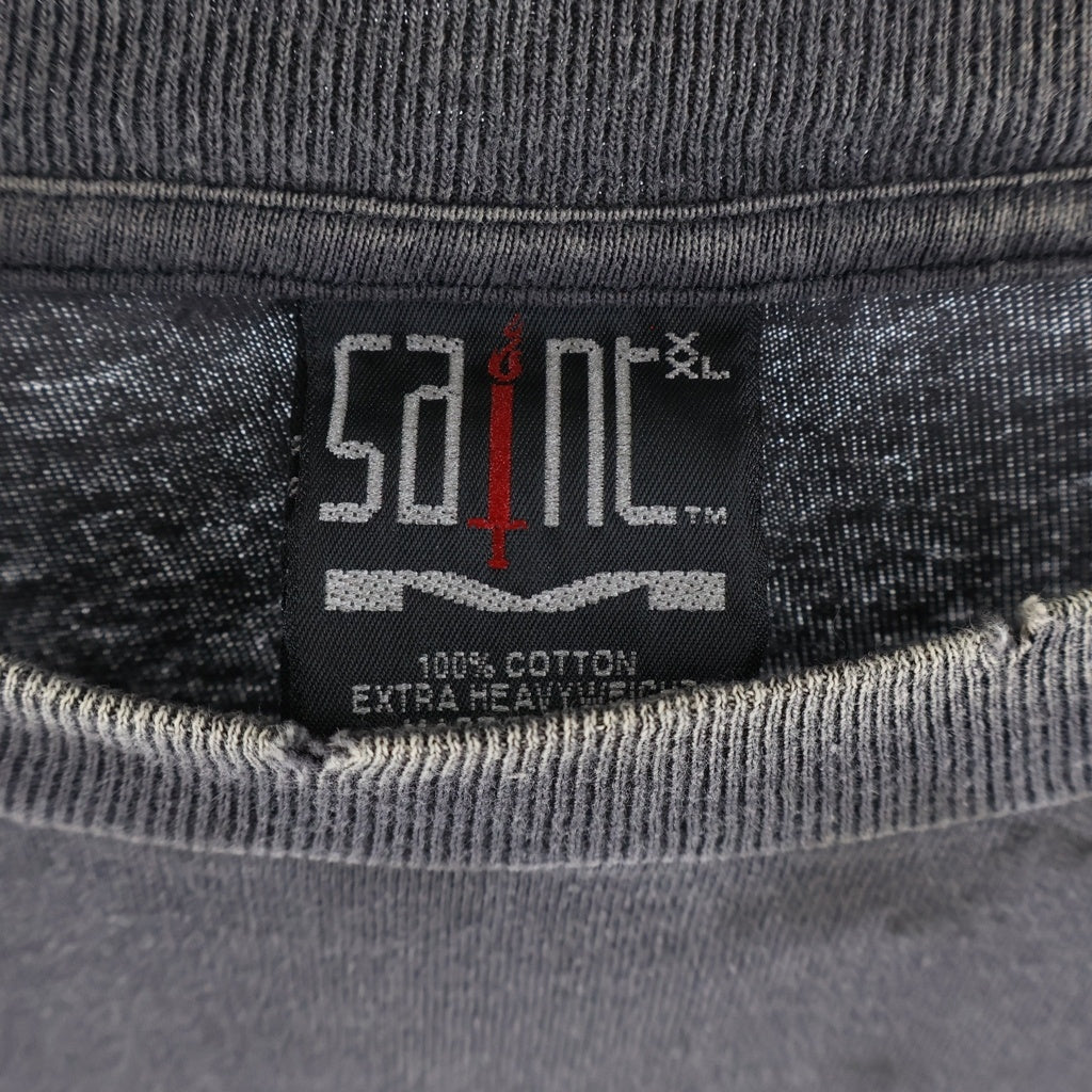 SAINT MICHAEL(セントマイケル) 24AW KK_LS TEE NOTHING IMP 長袖 クルーネック カットソー ブラック SM-YS1-0000-C35