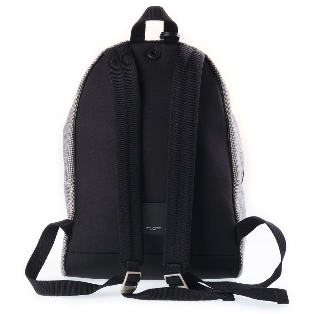 SAINT LAURENT PARIS(サンローランパリ) シティ バックパック リュックサック キャンバス ブラック/ホワイト