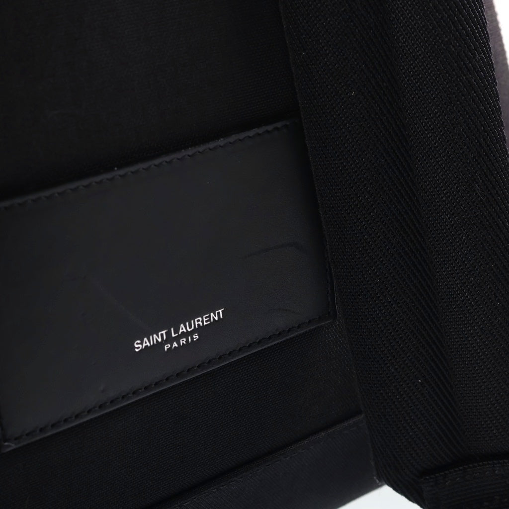 SAINT LAURENT PARIS(サンローランパリ) シティ バックパック リュックサック キャンバス ブラック/ホワイト
