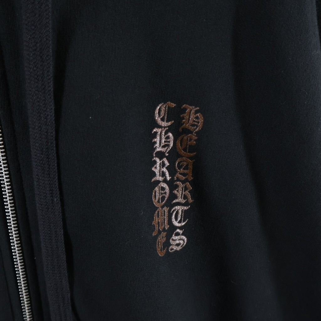 CHROME HEARTS(クロムハーツ) Vertical Logo Zip Up Hoodie ヴァーティカルロゴ ジップアップパーカー フーディ ブラック