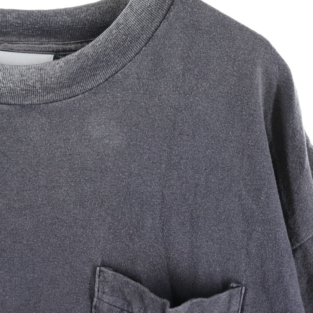 READY MADE(レディメイド) 24SS POCKET T-SHIRT フロントプリント ポケット半袖Tシャツ カットソー ブラック RE-CO-BK-00-00-278