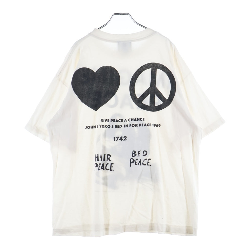 SAINT MICHAEL(セントマイケル) 26SS JL_SS T-SHIRT/IMAGINE PEACE プリントTシャツ 半袖カットソー ショートスリーブ ホワイト SM-MK8-0000-C27