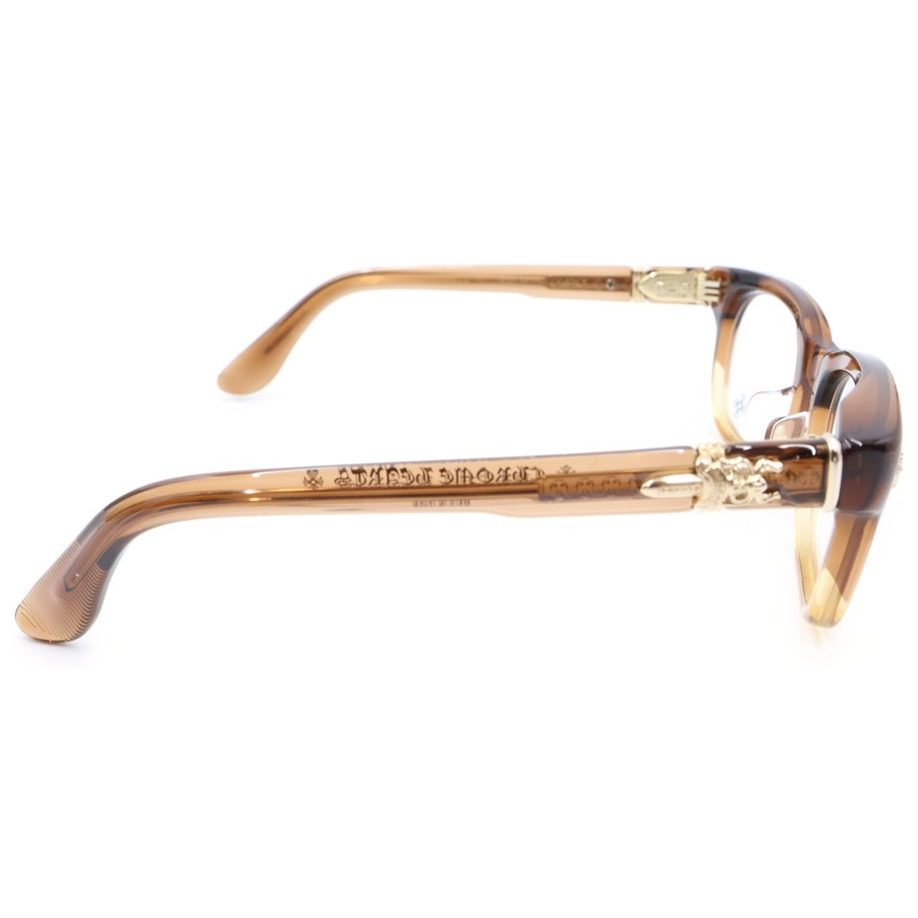CHROME HEARTS(クロムハーツ) DOOABLE サイドダガー装飾 スクエア サングラス ブラウン/ゴールド