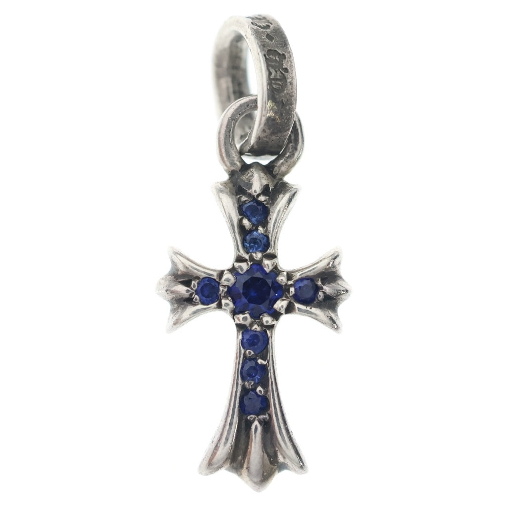 CHROME HEARTS(クロムハーツ) CRS BBYFAT P SAP ベイビーファットクロス PAVEサファイア ペンダントトップ シルバー BCA236