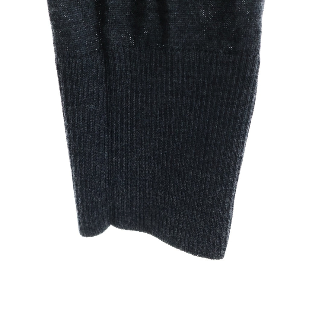 THOM BROWNE(トムブラウン) メリノウール 4-BAR クラシック Vネックニット カーディガン チャコールグレー MKC002A-Y1014022