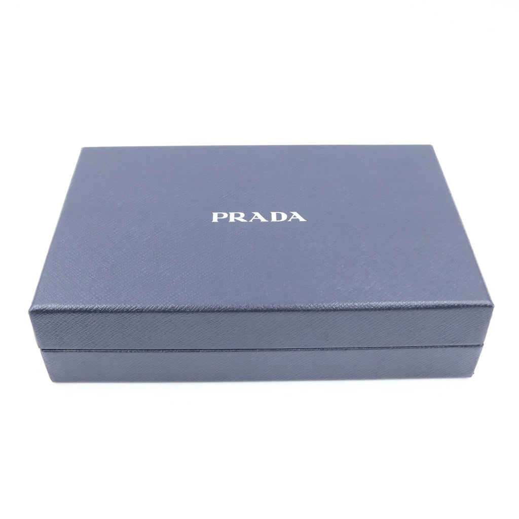 PRADA(プラダ) PHONE CASE SHORDER リナイロン ロゴ 三角プレート レザーフォンケース ショルダーバッグ ブラック 2ZT060 レディース
