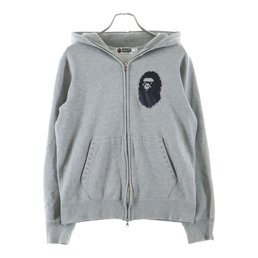 A BATHING APE(アベイシングエイプ) エイプヘッドプリント ジップアップ パーカー グレー 001ZPD801006X レディース