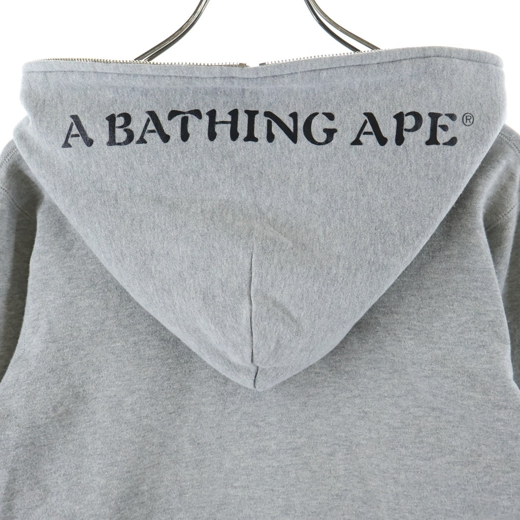 A BATHING APE(アベイシングエイプ) エイプヘッドプリント ジップアップ パーカー グレー 001ZPD801006X レディース