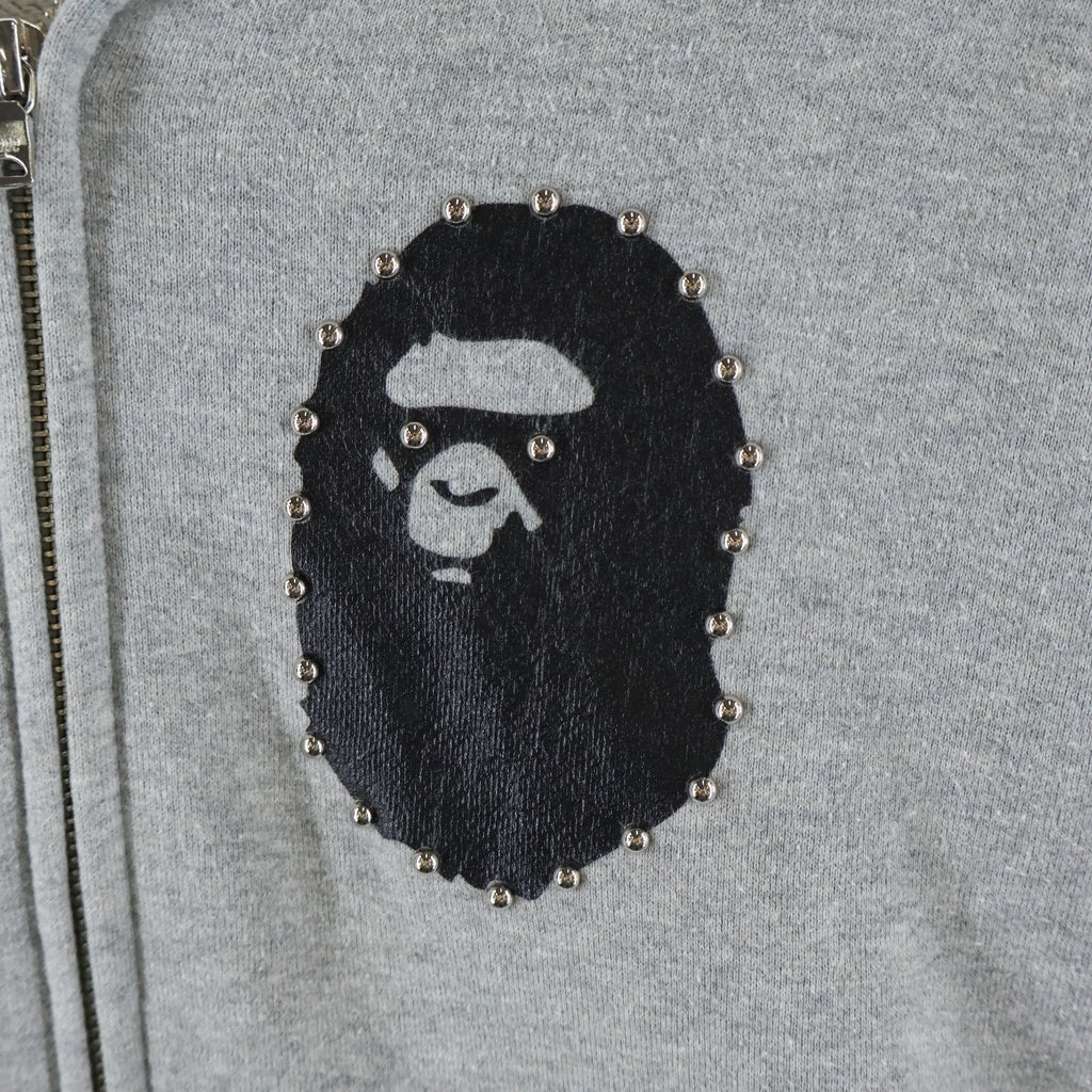 A BATHING APE(アベイシングエイプ) エイプヘッドプリント ジップアップ パーカー グレー 001ZPD801006X レディース