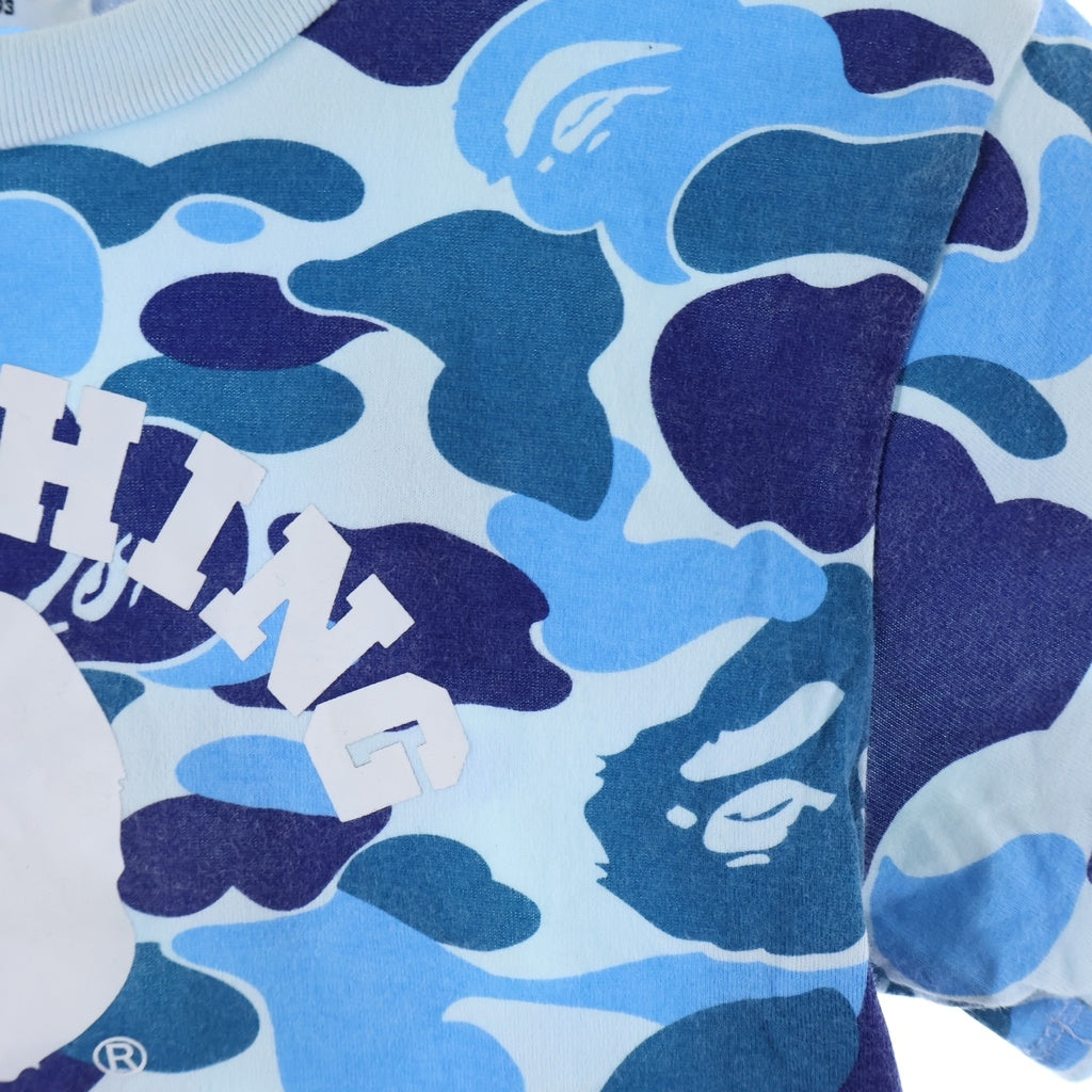 A BATHING APE(アベイシングエイプ) ABC Camo Baby カモ柄 クルーネック 半袖Tシャツ ブルー 001CSK802004L レディース
