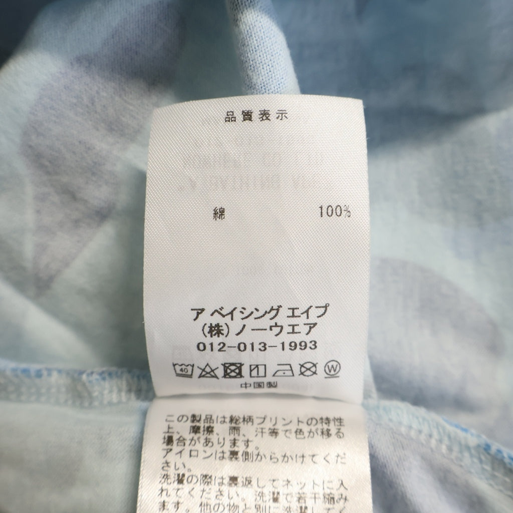 A BATHING APE(アベイシングエイプ) ABC Camo Baby カモ柄 クルーネック 半袖Tシャツ ブルー 001CSK802004L レディース
