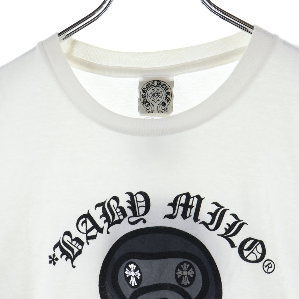 CHROME HEARTS(クロムハーツ) ×A BATHING APE BABY MILO TEE アベイジング エイプ コラボ フロント ホースシューロゴプリント クルーネック コットン 半袖Tシャツ カットソー レディース