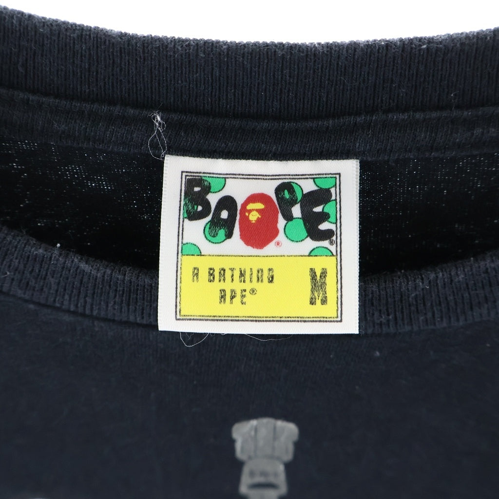 A BATHING APE(アベイシングエイプ) SHARK ZIP S/S TEE シャークジッププリント クルーネック 半袖Tシャツ ブラック レディース 002TEJ301005M