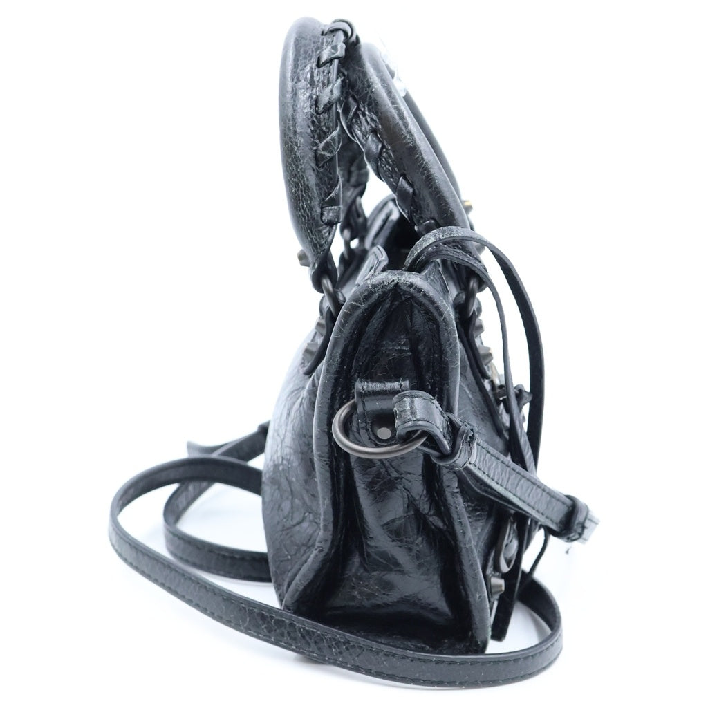 BALENCIAGA(バレンシアガ) Le City Nano ル シティ ナノ 2Way レザー ハンドバッグ ショルダーバッグ ブラック 8196712ABEK1000